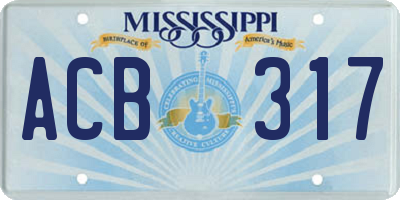 MS license plate ACB317