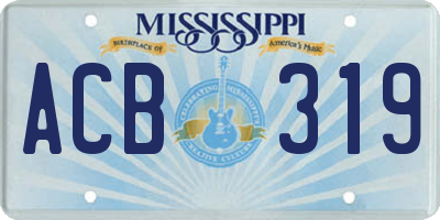 MS license plate ACB319