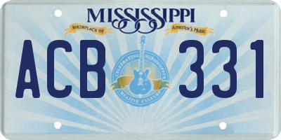 MS license plate ACB331