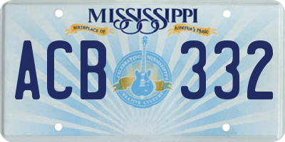 MS license plate ACB332