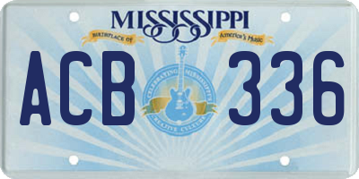 MS license plate ACB336