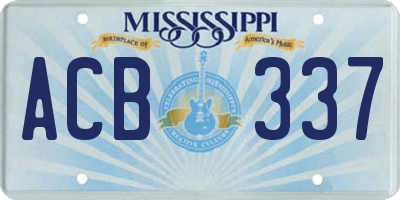 MS license plate ACB337