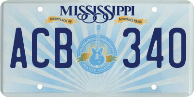 MS license plate ACB340