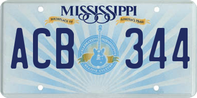 MS license plate ACB344