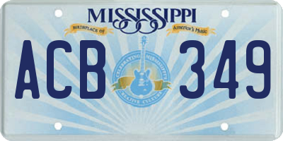 MS license plate ACB349