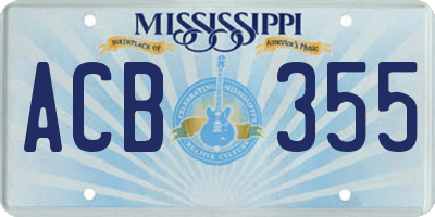 MS license plate ACB355