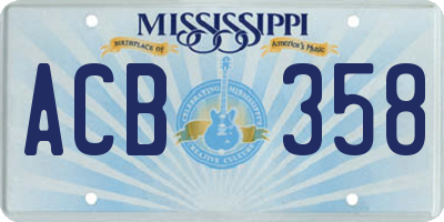 MS license plate ACB358
