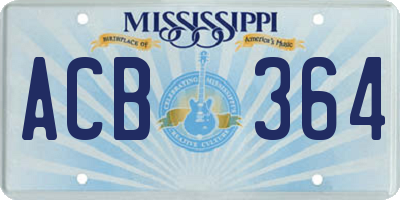 MS license plate ACB364