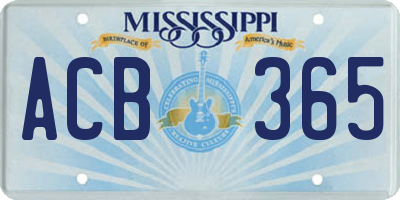 MS license plate ACB365