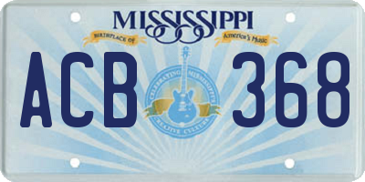 MS license plate ACB368