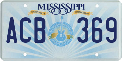 MS license plate ACB369