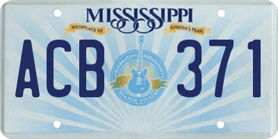 MS license plate ACB371