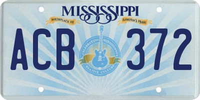 MS license plate ACB372