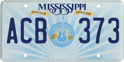 MS license plate ACB373