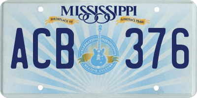 MS license plate ACB376