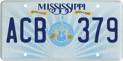 MS license plate ACB379