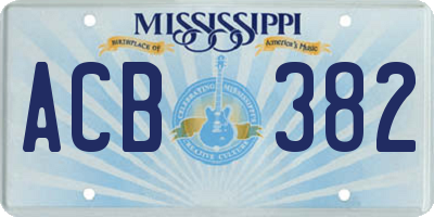 MS license plate ACB382