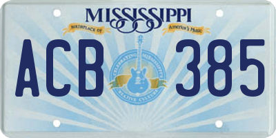 MS license plate ACB385