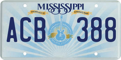 MS license plate ACB388