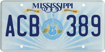 MS license plate ACB389