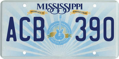 MS license plate ACB390