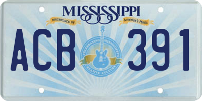 MS license plate ACB391