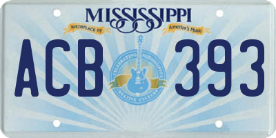 MS license plate ACB393