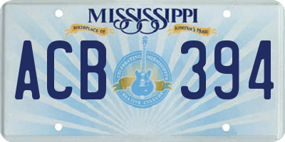 MS license plate ACB394