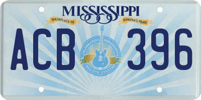 MS license plate ACB396