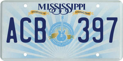 MS license plate ACB397