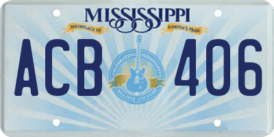MS license plate ACB406