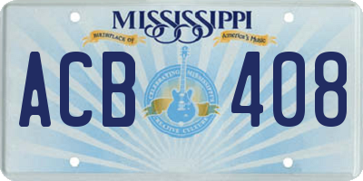 MS license plate ACB408