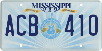 MS license plate ACB410