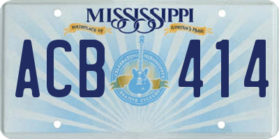 MS license plate ACB414