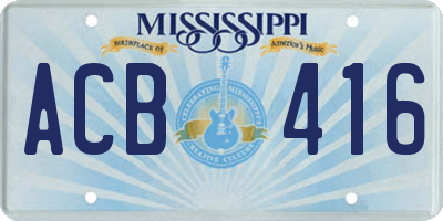 MS license plate ACB416
