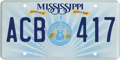 MS license plate ACB417