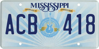 MS license plate ACB418