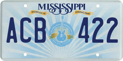 MS license plate ACB422