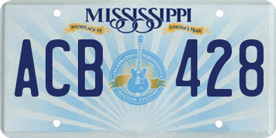 MS license plate ACB428
