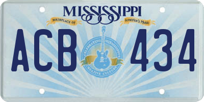 MS license plate ACB434