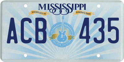MS license plate ACB435