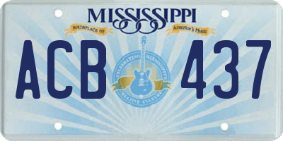 MS license plate ACB437