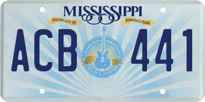 MS license plate ACB441