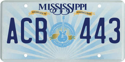 MS license plate ACB443