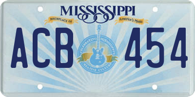 MS license plate ACB454