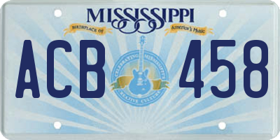 MS license plate ACB458