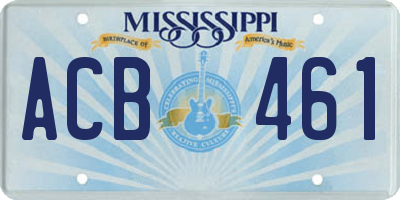 MS license plate ACB461