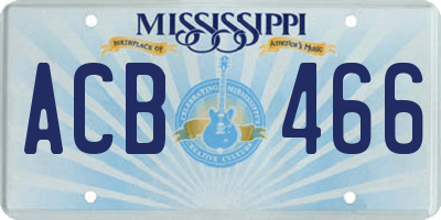 MS license plate ACB466