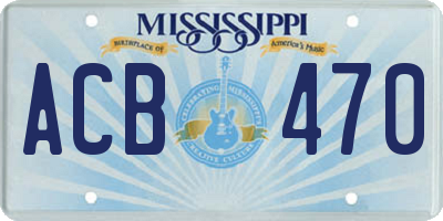 MS license plate ACB470