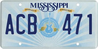 MS license plate ACB471